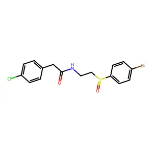 N-(2-((4-Bromophenyl)sulfinyl)ethyl)-2-(4-chlorophenyl)acetamide structure