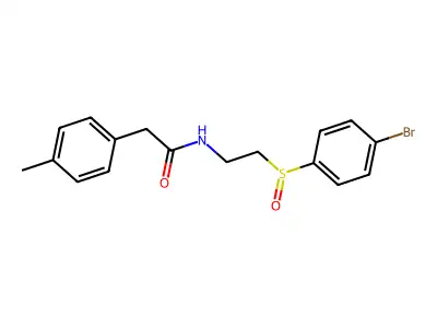 N-(2-((4-Bromophenyl)sulfinyl)ethyl)-2-(4-methylphenyl)acetamide structure