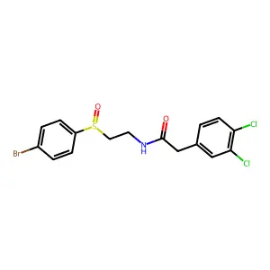 N-[2-(4-bromophenyl)sulfinylethyl]-2-(3,4-dichlorophenyl)acetamide structure