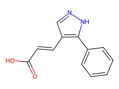3-(5-phenyl-1H-pyrazol-4-yl)prop-2-enoic acid structure