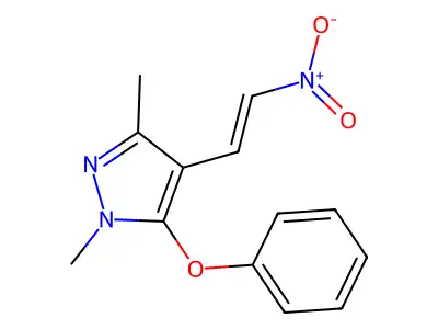 1,3-Dimethyl-4-(2-nitroethenyl)-5-phenoxy-1H-pyrazole structure