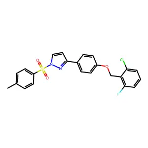 3-{4-[(2-chloro-6-fluorobenzyl)oxy]phenyl}-1-[(4-methylphenyl)sulfonyl]-1H-pyrazole structure