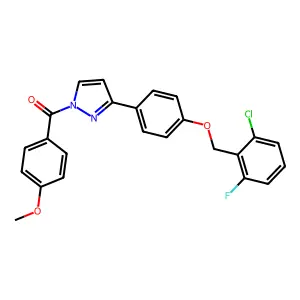 (3-{4-[(2-chloro-6-fluorobenzyl)oxy]phenyl}-1H-pyrazol-1-yl)(4-methoxyphenyl)methanone structure