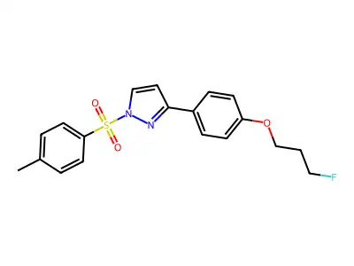 3-fluoropropyl 4-{1-[(4-methylphenyl)sulfonyl]-1H-pyrazol-3-yl}phenyl ether structure