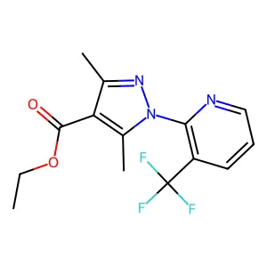 ethyl 3,5-dimethyl-1-[3-(trifluoromethyl)-2-pyridinyl]-1H-pyrazole-4-carboxylate structure