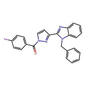 [3-(1-benzyl-1H-1,3-benzimidazol-2-yl)-1H-pyrazol-1-yl](4-iodophenyl)methanone structure