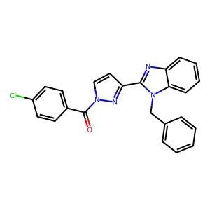 [3-(1-benzyl-1H-1,3-benzimidazol-2-yl)-1H-pyrazol-1-yl](4-chlorophenyl)methanone structure