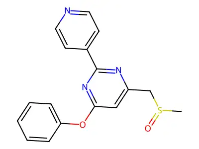 4-((Methylsulfinyl)methyl)-6-phenoxy-2-(4-pyridinyl)pyrimidine structure