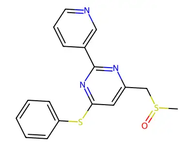 4-((Methylsulfinyl)methyl)-6-(phenylsulfanyl)-2-(3-pyridinyl)pyrimidine structure