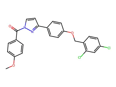 [3-[4-[(2,4-dichlorophenyl)methoxy]phenyl]pyrazol-1-yl]-(4-methoxyphenyl)methanone structure