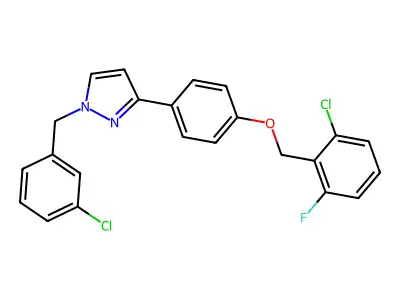 1-(3-chlorobenzyl)-3-{4-[(2-chloro-6-fluorobenzyl)oxy]phenyl}-1H-pyrazole structure