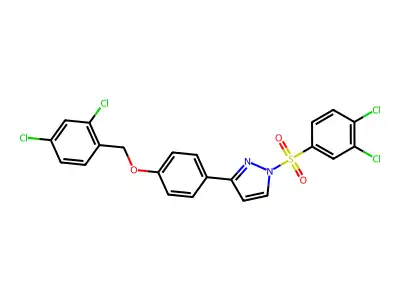 3-{4-[(2,4-dichlorobenzyl)oxy]phenyl}-1-[(3,4-dichlorophenyl)sulfonyl]-1H-pyrazole structure