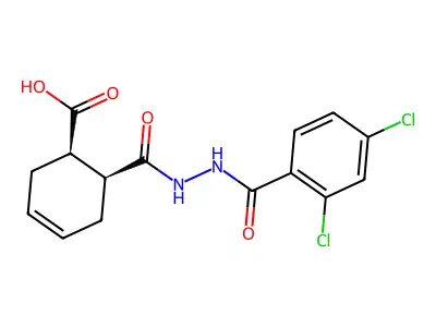 6-[[(2,4-Dichlorobenzoyl)amino]carbamoyl]cyclohex-3-ene-1-carboxylic acid structure