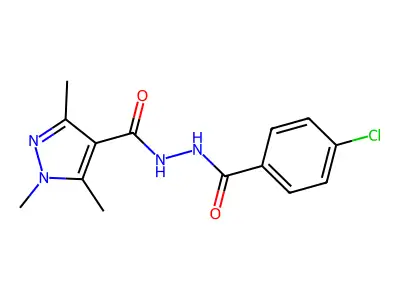 N'-(4-chlorobenzoyl)-1,3,5-trimethyl-1H-pyrazole-4-carbohydrazide structure