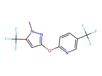 2-{[1-methyl-5-(trifluoromethyl)-1H-pyrazol-3-yl]oxy}-5-(trifluoromethyl)pyridine structure