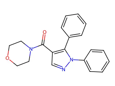(1,5-diphenyl-1H-pyrazol-4-yl)(morpholino)methanone structure