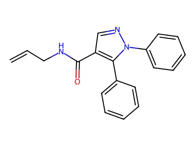 N-烯丙基-1,5-二苯基-1H-吡唑-4-甲酰胺 structure