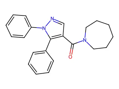 Azepan-1-yl-(1,5-diphenylpyrazol-4-yl)methanone structure