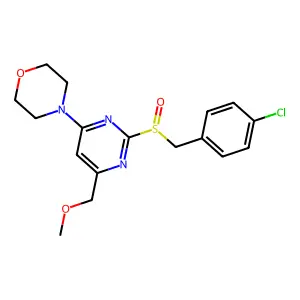 4-[2-[(4-Chlorobenzyl)sulfinyl]-6-(methoxymethyl)-4-pyrimidinyl]morpholine structure
