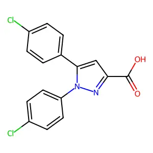 1,5-bis(4-chlorophenyl)-1H-pyrazole-3-carboxylic acid structure