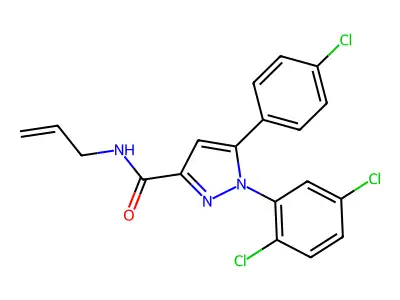 N-allyl-5-(4-chlorophenyl)-1-(2,5-dichlorophenyl)-1H-pyrazole-3-carboxamide structure