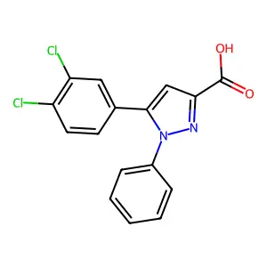 5-(3,4-dichlorophenyl)-1-phenyl-1H-pyrazole-3-carboxylic acid structure