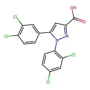 1-(2,4-dichlorophenyl)-5-(3,4-dichlorophenyl)-1H-pyrazole-3-carboxylic acid structure