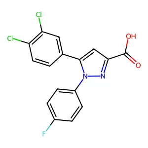 5-(3,4-dichlorophenyl)-1-(4-fluorophenyl)-1H-pyrazole-3-carboxylic acid structure