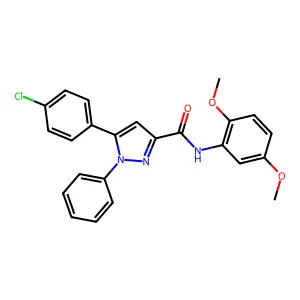 5-(4-chlorophenyl)-N-(2,5-dimethoxyphenyl)-1-phenyl-1H-pyrazole-3-carboxamide structure