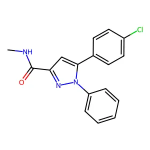 5-(4-chlorophenyl)-N-methyl-1-phenyl-1H-pyrazole-3-carboxamide structure