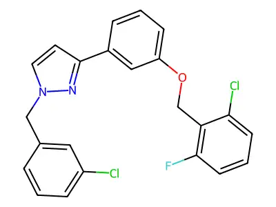 1-(3-chlorobenzyl)-3-{3-[(2-chloro-6-fluorobenzyl)oxy]phenyl}-1H-pyrazole structure