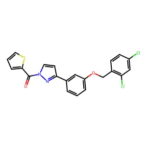 (3-{3-[(2,4-dichlorobenzyl)oxy]phenyl}-1H-pyrazol-1-yl)(2-thienyl)methanone structure