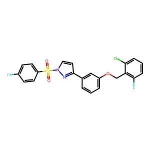 3-{3-[(2-chloro-6-fluorobenzyl)oxy]phenyl}-1-[(4-fluorophenyl)sulfonyl]-1H-pyrazole structure