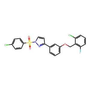 3-{3-[(2-chloro-6-fluorobenzyl)oxy]phenyl}-1-[(4-chlorophenyl)sulfonyl]-1H-pyrazole structure