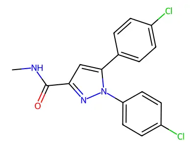 1,5-bis(4-chlorophenyl)-N-methyl-1H-pyrazole-3-carboxamide structure