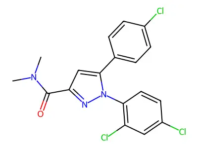 5-(4-chlorophenyl)-1-(2,4-dichlorophenyl)-N,N-dimethyl-1H-pyrazole-3-carboxamide structure