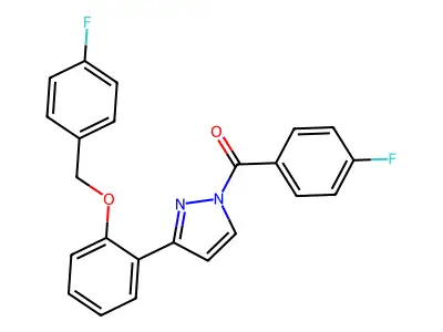 (3-{2-[(4-fluorobenzyl)oxy]phenyl}-1H-pyrazol-1-yl)(4-fluorophenyl)methanone structure