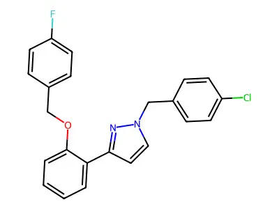 1-(4-chlorobenzyl)-3-{2-[(4-fluorobenzyl)oxy]phenyl}-1H-pyrazole structure