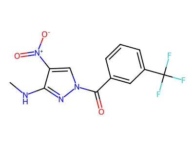 [3-(methylamino)-4-nitro-1H-pyrazol-1-yl][3-(trifluoromethyl)phenyl]methanone structure