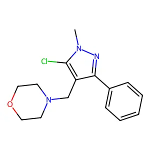4-[(5-chloro-1-methyl-3-phenyl-1H-pyrazol-4-yl)methyl]morpholine structure