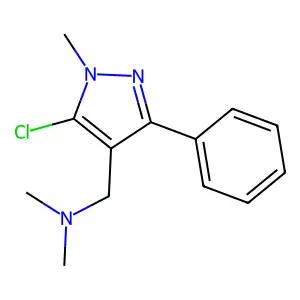 (5-chloro-1-methyl-3-phenyl-1H-pyrazol-4-yl)-N,N-dimethylmethanamine structure