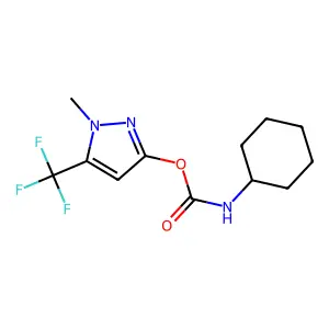 1-methyl-5-(trifluoromethyl)-1H-pyrazol-3-yl N-cyclohexylcarbamate structure