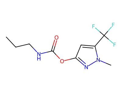 1-methyl-5-(trifluoromethyl)-1H-pyrazol-3-yl N-propylcarbamate structure