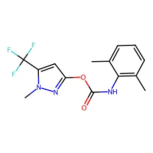 1-methyl-5-(trifluoromethyl)-1H-pyrazol-3-yl N-(2,6-dimethylphenyl)carbamate structure