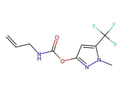 1-methyl-5-(trifluoromethyl)-1H-pyrazol-3-yl N-allylcarbamate structure