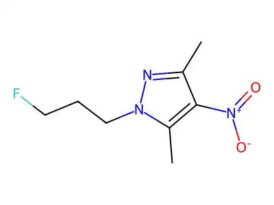 1-(3-fluoropropyl)-3,5-dimethyl-4-nitro-1H-pyrazole structure