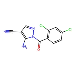 5-amino-1-(2,4-dichlorobenzoyl)-1H-pyrazole-4-carbonitrile structure