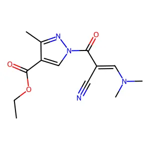 ethyl 1-{2-cyano-2-[(dimethylamino)methylidene]acetyl}-3-methyl-1H-pyrazole-4-carboxylate structure