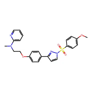 N-[2-(4-{1-[(4-methoxyphenyl)sulfonyl]-1H-pyrazol-3-yl}phenoxy)ethyl]-N-methyl-2-pyridinamine structure