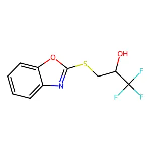 (2S)-3-(1,3-benzoxazol-2-ylsulfanyl)-1,1,1-trifluoropropan-2-ol structure